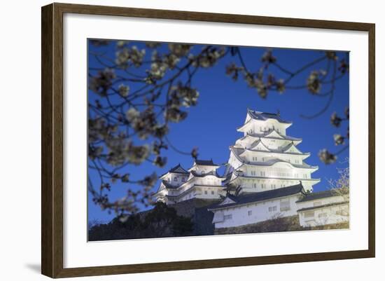 Himeji Castle, at Dusk, Himeji, Kansai, Honshu, Japan-Ian Trower-Framed Photographic Print