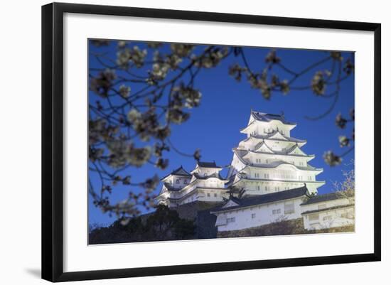 Himeji Castle, at Dusk, Himeji, Kansai, Honshu, Japan-Ian Trower-Framed Photographic Print