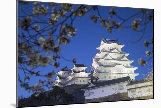 Himeji Castle, at Dusk, Himeji, Kansai, Honshu, Japan-Ian Trower-Mounted Photographic Print