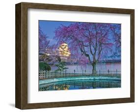 Himeji Castle Behind Blooming Cherry Trees at Twilight-Rudy Sulgan-Framed Photographic Print