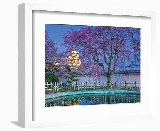 Himeji Castle Behind Blooming Cherry Trees at Twilight-Rudy Sulgan-Framed Photographic Print