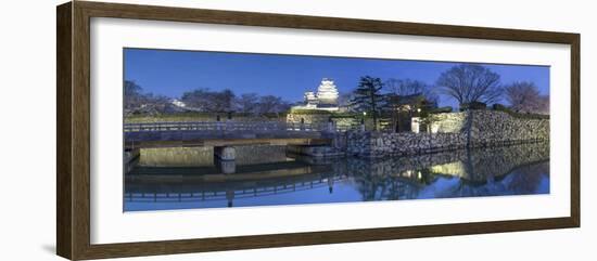 Himeji Castle (Unesco World Heritage Site) at Dusk, Himeji, Kansai, Honshu, Japan-Ian Trower-Framed Photographic Print