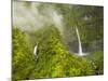 Hinalele Falls (Right) and Other Waterfalls at the Head of Wainiha Valley, Kauai, Hawaii.-Ethan Welty-Mounted Photographic Print