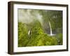 Hinalele Falls (Right) and Other Waterfalls at the Head of Wainiha Valley, Kauai, Hawaii.-Ethan Welty-Framed Photographic Print