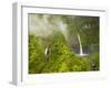 Hinalele Falls (Right) and Other Waterfalls at the Head of Wainiha Valley, Kauai, Hawaii.-Ethan Welty-Framed Photographic Print