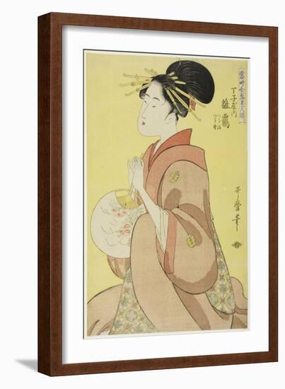 Hinazuru of the Chojiya, from the series 'Array of Supreme Beauties of the Present Day ', 1794-Kitagawa Utamaro-Framed Giclee Print