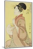 Hinazuru of the Chojiya, from the series 'Array of Supreme Beauties of the Present Day ', 1794-Kitagawa Utamaro-Mounted Giclee Print