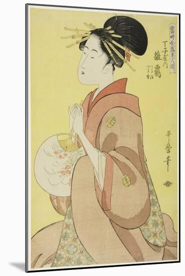 Hinazuru of the Chojiya, from the series 'Array of Supreme Beauties of the Present Day ', 1794-Kitagawa Utamaro-Mounted Giclee Print