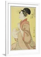 Hinazuru of the Chojiya, from the series 'Array of Supreme Beauties of the Present Day ', 1794-Kitagawa Utamaro-Framed Giclee Print