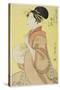 Hinazuru of the Chojiya, from the series 'Array of Supreme Beauties of the Present Day ', 1794-Kitagawa Utamaro-Stretched Canvas