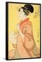 Hinazuru of the Chojiya, Whose Attendants Are Tsuruji and Tsuruno (Chojiya uchi Hinazuru, Tsuruj...-Kitagawa Utamaro-Framed Poster