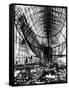 Hindenburg Airship under Construction-null-Framed Stretched Canvas