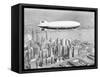 Hindenburg Flying over Lower Manhattan-null-Framed Stretched Canvas