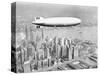 Hindenburg Flying over Lower Manhattan-null-Stretched Canvas