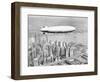 Hindenburg Flying over Lower Manhattan-null-Framed Photographic Print