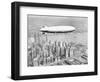 Hindenburg Flying over Lower Manhattan-null-Framed Photographic Print