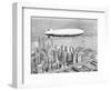 Hindenburg Flying over Lower Manhattan-null-Framed Photographic Print