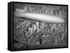 Hindenburg Flying over Manhattan-null-Framed Stretched Canvas