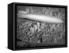 Hindenburg Flying over Manhattan-null-Framed Stretched Canvas