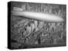 Hindenburg Flying over Manhattan-null-Stretched Canvas