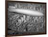 Hindenburg Flying over Manhattan-null-Framed Photographic Print