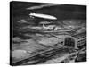 Hindenburg's Arrival with an Escort Plane over Lakehurst, New Jersey-null-Stretched Canvas