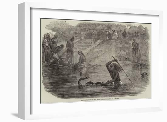 Hindoo Bathers in the River Jumna Surprised by a Snake-Joseph-Austin Benwell-Framed Giclee Print