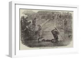 Hindoo Bathers in the River Jumna Surprised by a Snake-Joseph-Austin Benwell-Framed Giclee Print