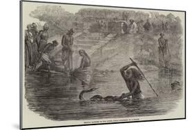 Hindoo Bathers in the River Jumna Surprised by a Snake-Joseph-Austin Benwell-Mounted Giclee Print