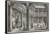 Hindoo School under the Portico of a House in Poonah-null-Framed Stretched Canvas