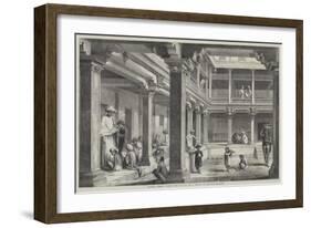 Hindoo School under the Portico of a House in Poonah-null-Framed Giclee Print