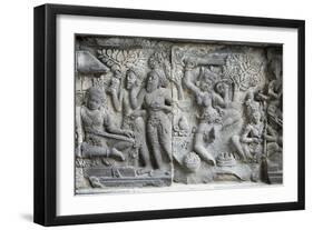 Hindu Carvings on the Prambanan Temples, UNESCO World Heritage Site, Near Yogyakarta-Alex Robinson-Framed Photographic Print