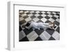 Hindu devotee prostrating at Krishna-Balaram temple, Vrindavan, Uttar Pradesh, India-Godong-Framed Photographic Print