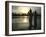 Hindu Devotees Offer Prayers to the Sun God at Sunset-null-Framed Premium Photographic Print