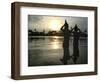 Hindu Devotees Offer Prayers to the Sun God at Sunset-null-Framed Photographic Print