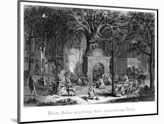 Hindu Fakirs Practising their Superstitious Rites under the Banyan Tree-Bell-Mounted Giclee Print