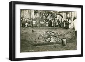 Hindu Firewalking Coals-null-Framed Art Print