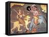 Hindu Goddess Durga Fights Mahishasur-Science Source-Framed Stretched Canvas