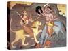 Hindu Goddess Durga Fights Mahishasur-Science Source-Stretched Canvas