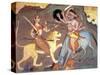 Hindu Goddess Durga Fights Mahishasur-Science Source-Stretched Canvas