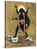 Hindu Goddess Kali Dancing on Siva-null-Stretched Canvas