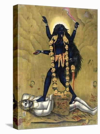 Hindu Goddess Kali Dancing on Siva-null-Stretched Canvas