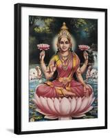 Hindu Goddess Srhi Sentamarai Laximi, Wife of Vishnu-null-Framed Art Print