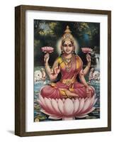 Hindu Goddess Srhi Sentamarai Laximi, Wife of Vishnu-null-Framed Art Print