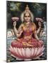 Hindu Goddess Srhi Sentamarai Laximi, Wife of Vishnu-null-Mounted Art Print
