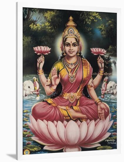 Hindu Goddess Srhi Sentamarai Laximi, Wife of Vishnu-null-Framed Art Print