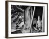 Hindu Holy Man Sitting in His Home-James Burke-Framed Photographic Print