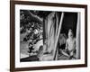 Hindu Holy Man Sitting in His Home-James Burke-Framed Photographic Print