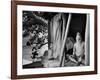 Hindu Holy Man Sitting in His Home-James Burke-Framed Photographic Print