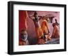 Hindu Holy Men Relax after Taking Holy Dip in River Ganges During the Kumbh Mela Festival in India-null-Framed Photographic Print